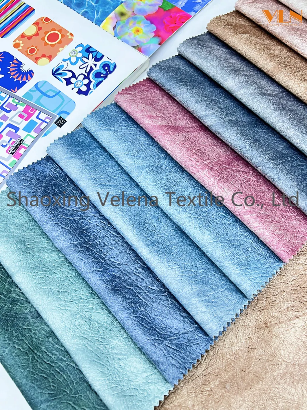 New Arrival Home Textile Holland Velvet Dyeing with Print and Electric Emboss Upholstery Furniture Sofa Curtain Fabric